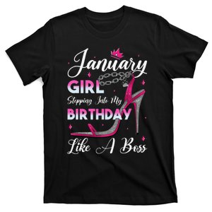 January Stepping Into My Birthday With Pink Sandal T-Shirt