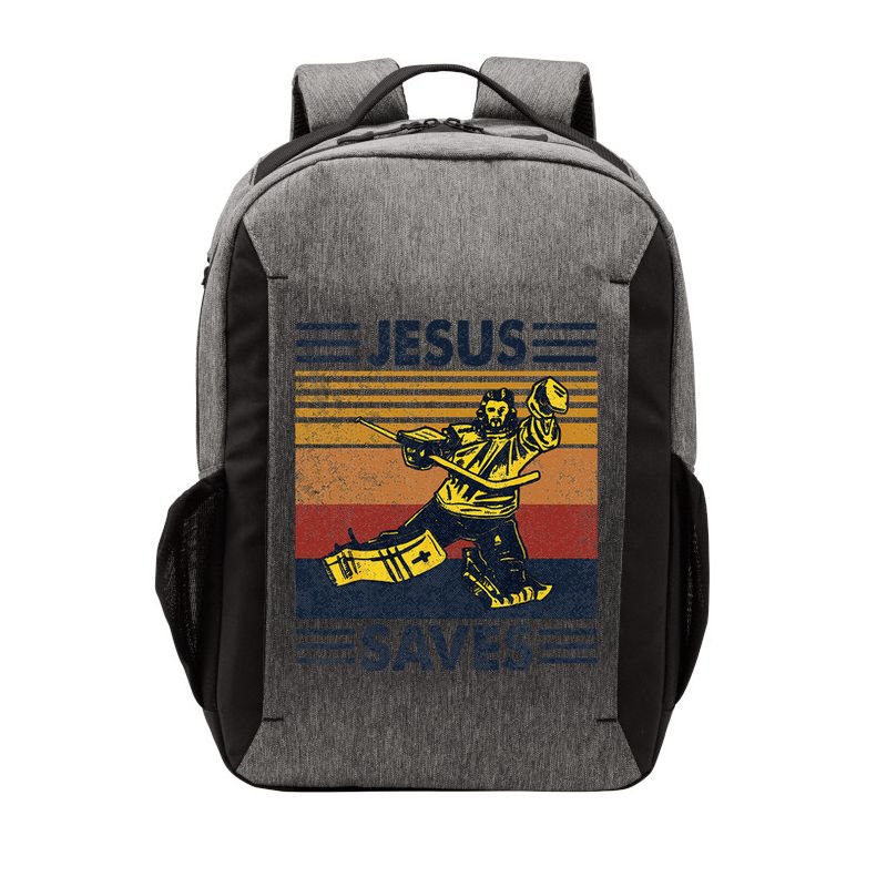 Jesus Saves Ice Hockey Goalie Sport Religious Christian Gift Vector Backpack