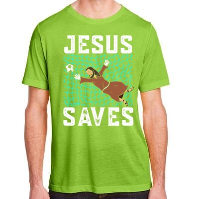 Jesus Saves I Christian Faith I Jesus Soccer Goalkeeper Funny Gift Adult ChromaSoft Performance T-Shirt