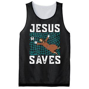 Jesus Saves I Christian Faith I Jesus Soccer Goalkeeper Funny Gift Mesh Reversible Basketball Jersey Tank