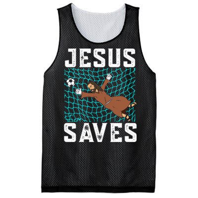 Jesus Saves I Christian Faith I Jesus Soccer Goalkeeper Funny Gift Mesh Reversible Basketball Jersey Tank