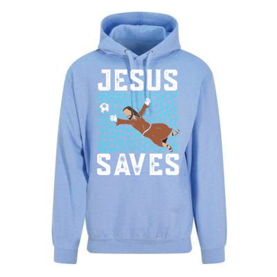 Jesus Saves I Christian Faith I Jesus Soccer Goalkeeper Funny Gift Unisex Surf Hoodie