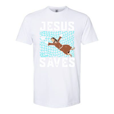 Jesus Saves I Christian Faith I Jesus Soccer Goalkeeper Funny Gift Softstyle CVC T-Shirt