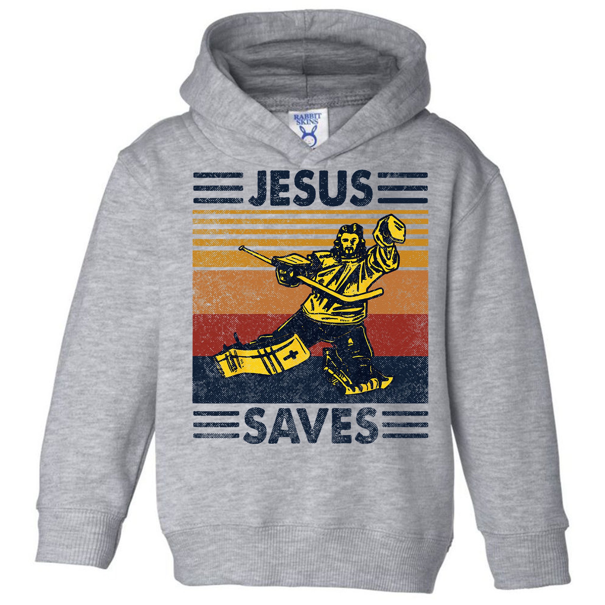 Jesus Saves Ice Hockey Goalie Sport Religious Christian Gift Toddler Hoodie