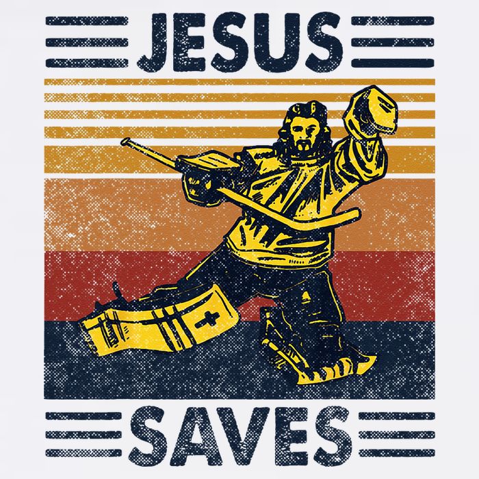 Jesus Saves Ice Hockey Goalie Sport Religious Christian Gift Flat Bill Trucker Hat