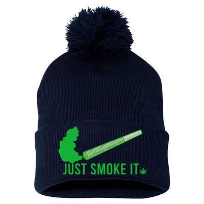 Just Smoke It Pom Pom 12in Knit Beanie