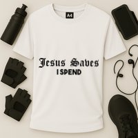 Jesus Saves I Spend Cooling Performance Crew T-Shirt