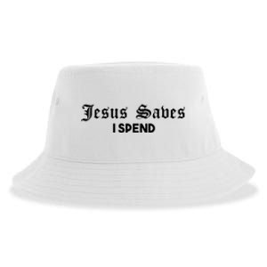 Jesus Saves I Spend Sustainable Bucket Hat