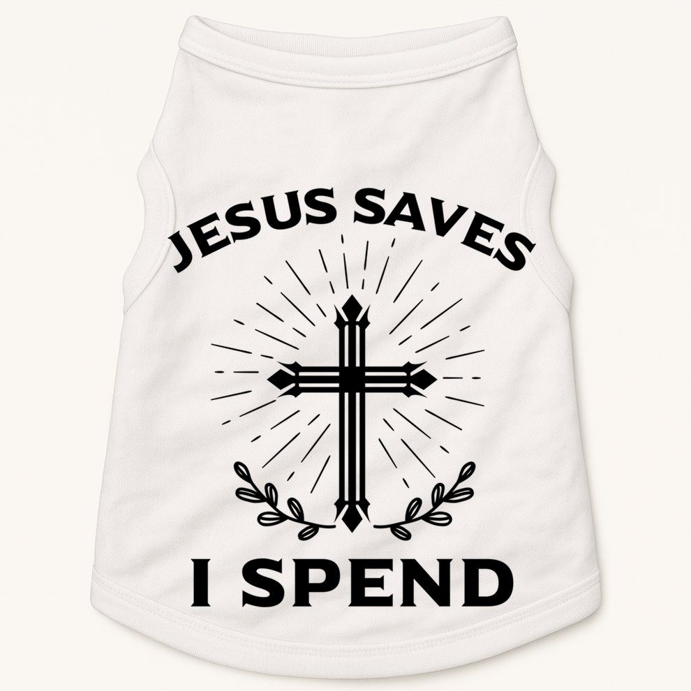 Jesus Saves I Spend Doggie Tank