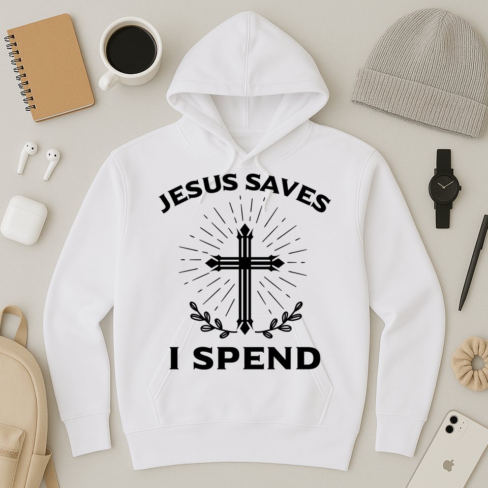Jesus Saves I Spend Hoodie