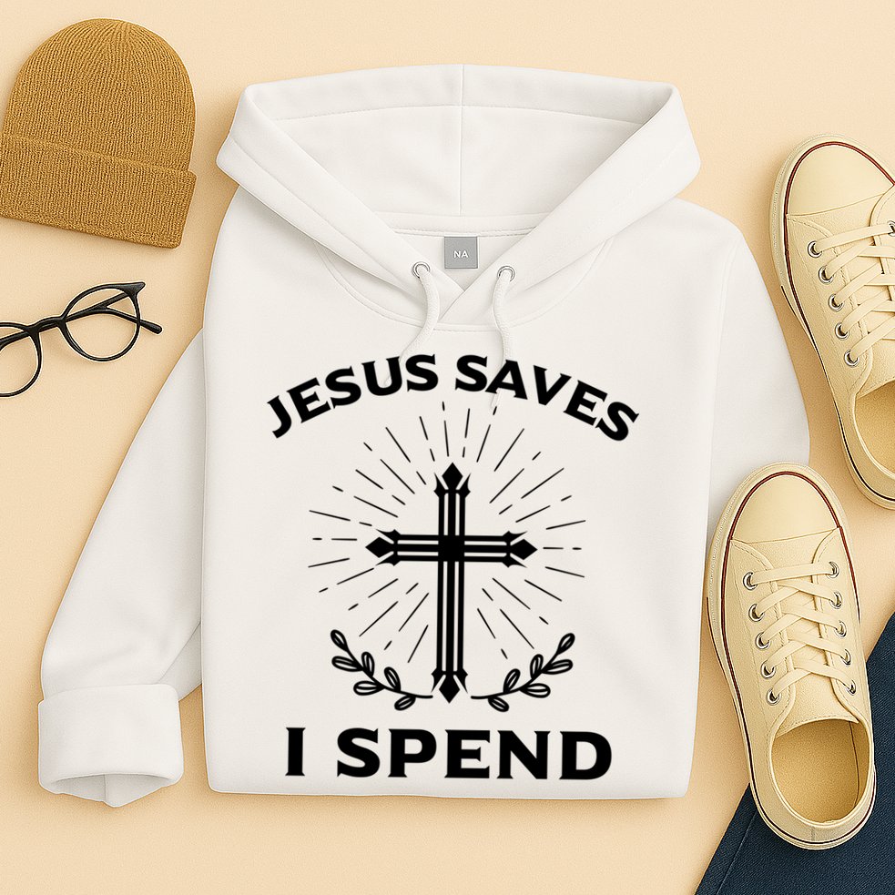 Jesus Saves I Spend Hoodie