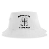 Jesus Saves I Spend Sustainable Bucket Hat