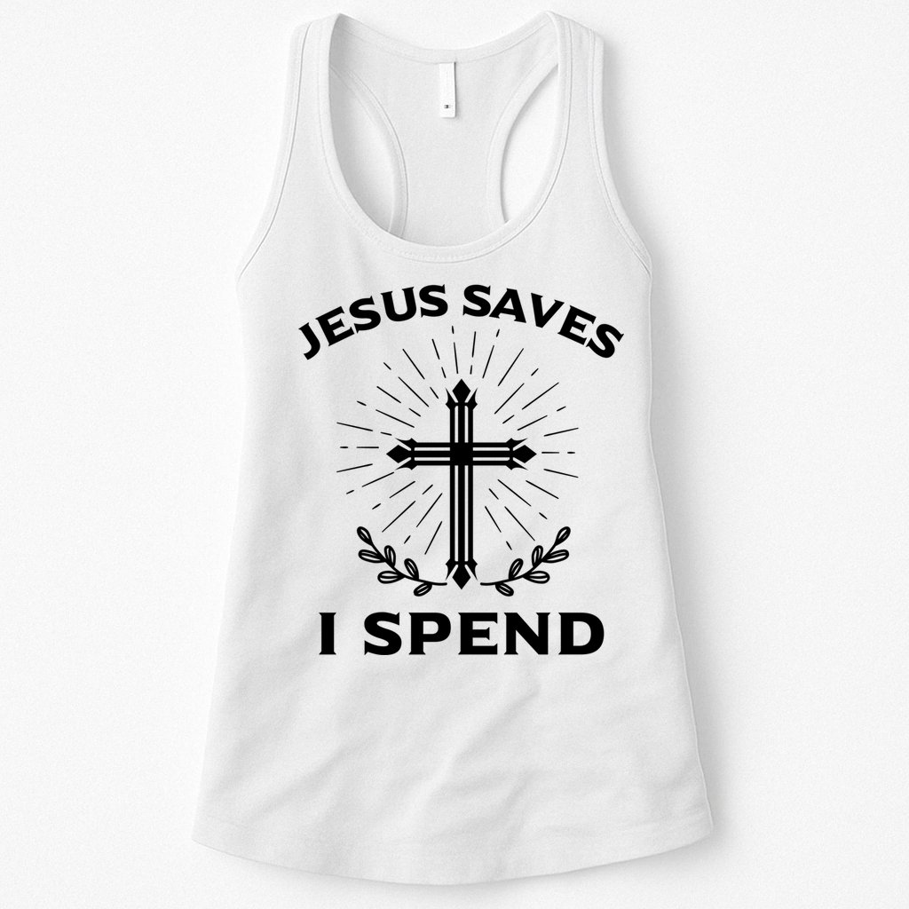 Jesus Saves I Spend Womens Tank Top
