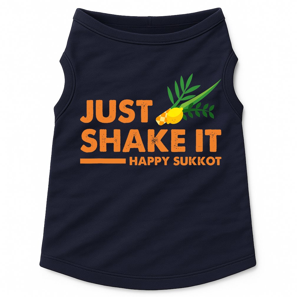 Just Shake It Happy Sukkot Festival Jewish Holiday Hebrew Doggie Tank