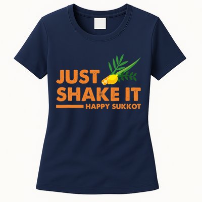 Just Shake It Happy Sukkot Festival Jewish Holiday Hebrew Womens T-Shirt