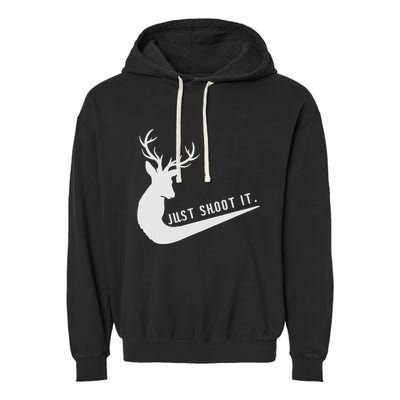 Just Shoot It Funny Deer Hunting Xmas HunterS Humor Garment-Dyed Fleece Hoodie