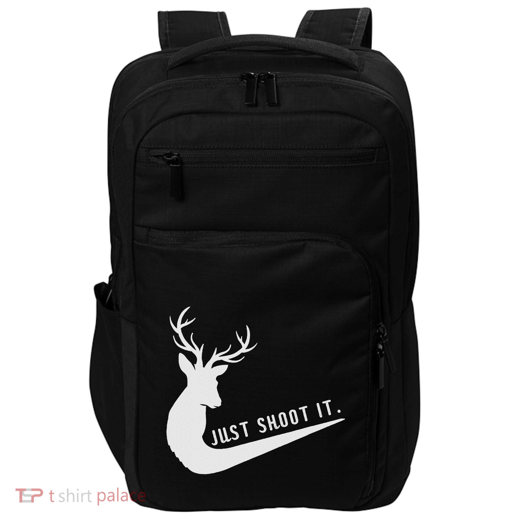 Just Shoot It Funny Deer Hunting Xmas HunterS Humor Impact Tech Backpack