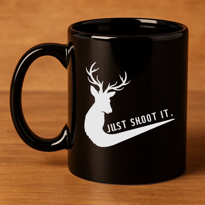 Just Shoot It Funny Deer Hunting Xmas HunterS Humor 11oz C Handle Ceramic Mug