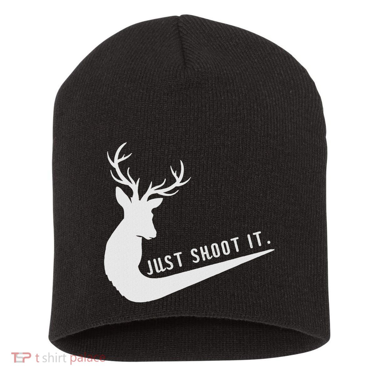 Just Shoot It Funny Deer Hunting Xmas HunterS Humor Short Acrylic Beanie