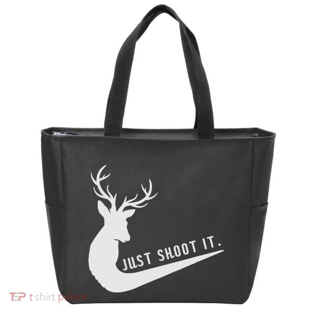Just Shoot It Funny Deer Hunting Xmas HunterS Humor Zip Tote Bag