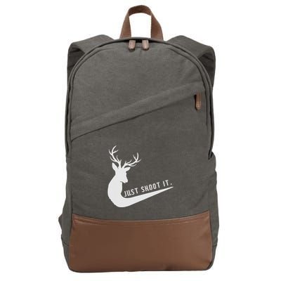 Just Shoot It Funny Deer Hunting Xmas HunterS Humor Cotton Canvas Backpack