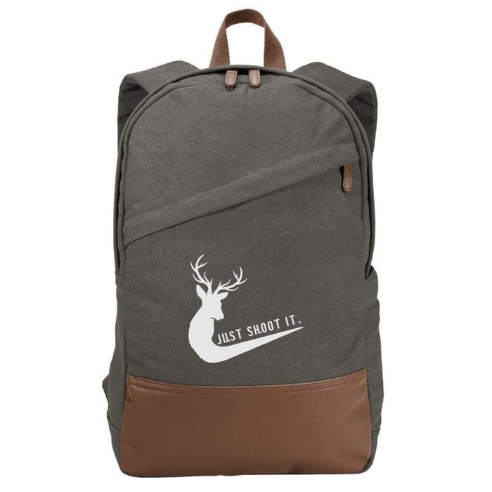 Just Shoot It Funny Deer Hunting Xmas HunterS Humor Cotton Canvas Backpack