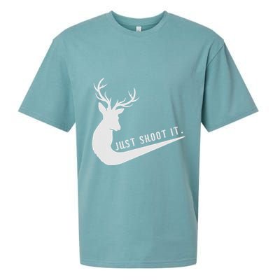Just Shoot It Funny Deer Hunting Xmas HunterS Humor Sueded Cloud Jersey T-Shirt