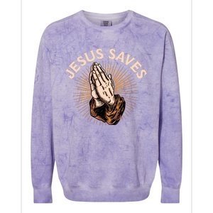 Jesus Saves Colorblast Crewneck Sweatshirt