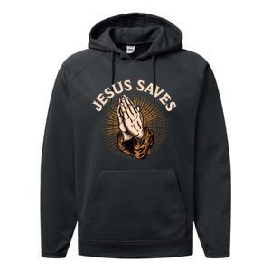 Jesus Saves Performance Fleece Hoodie