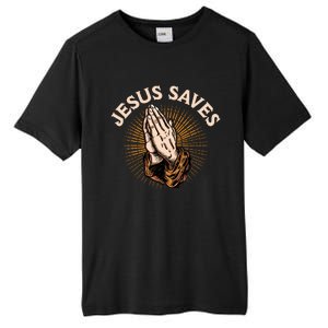 Jesus Saves Tall Fusion ChromaSoft Performance T-Shirt