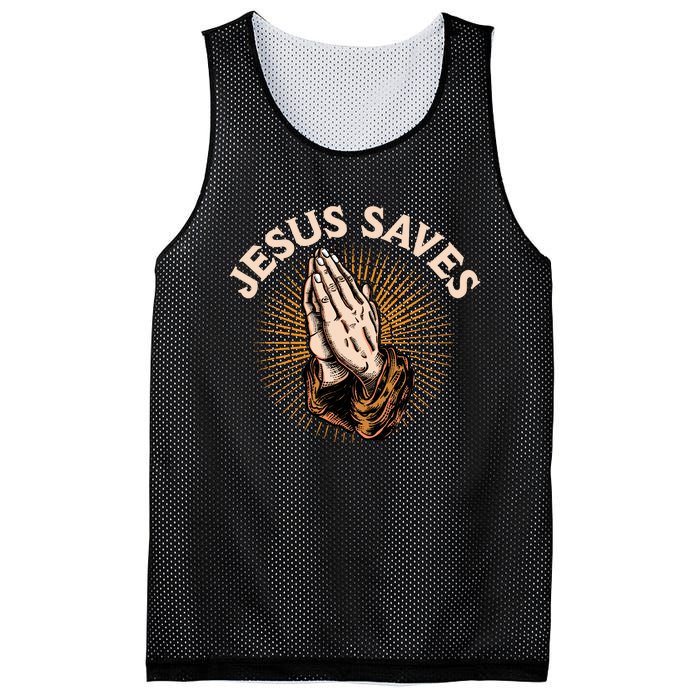 Jesus Saves Mesh Reversible Basketball Jersey Tank