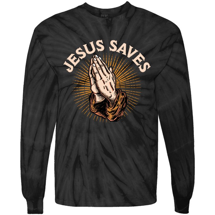 Jesus Saves Tie-Dye Long Sleeve Shirt