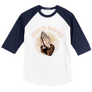 Jesus Saves Baseball Sleeve Shirt