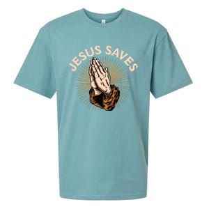 Jesus Saves Sueded Cloud Jersey T-Shirt