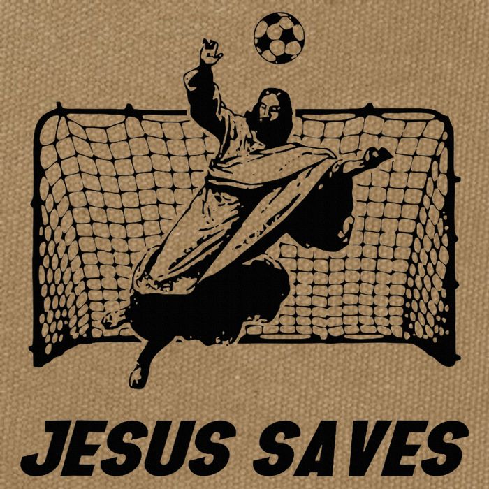 Jesus Saves Jesus Saved Soccer Goal Goalie Cotton Canvas Backpack