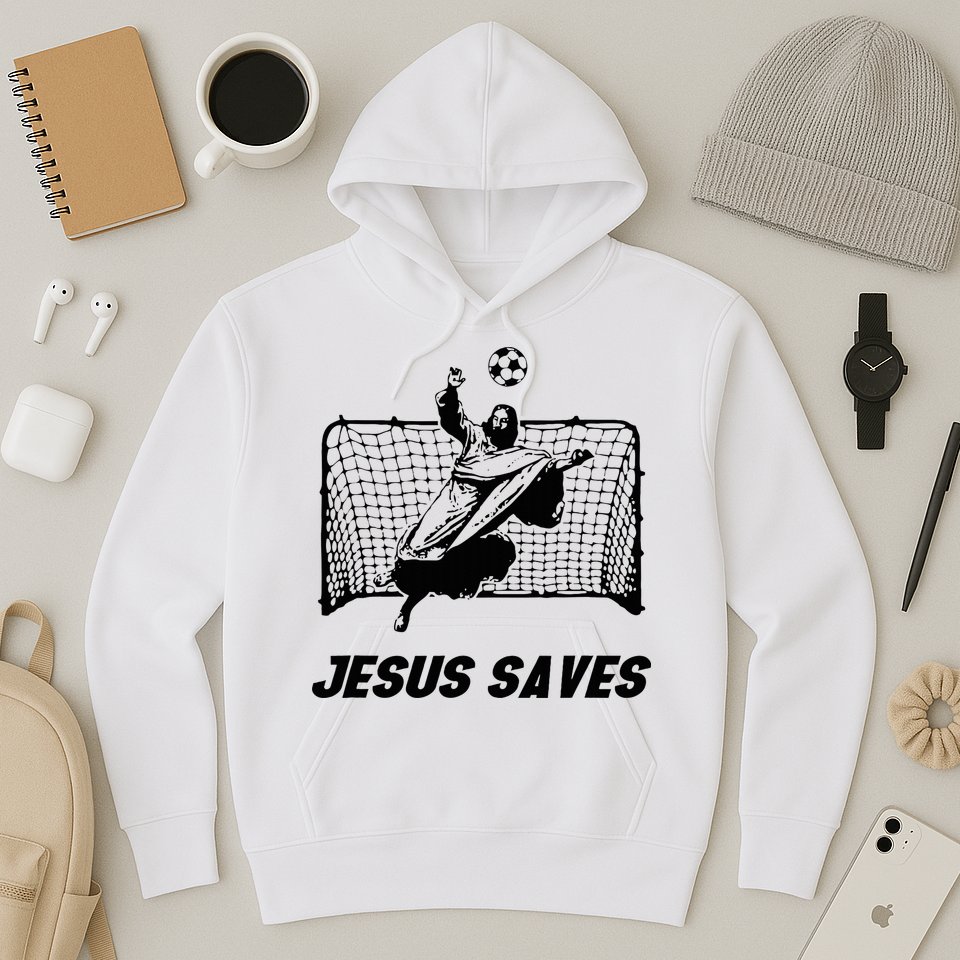 Jesus Saves Jesus Saved Soccer Goal Goalie Hoodie