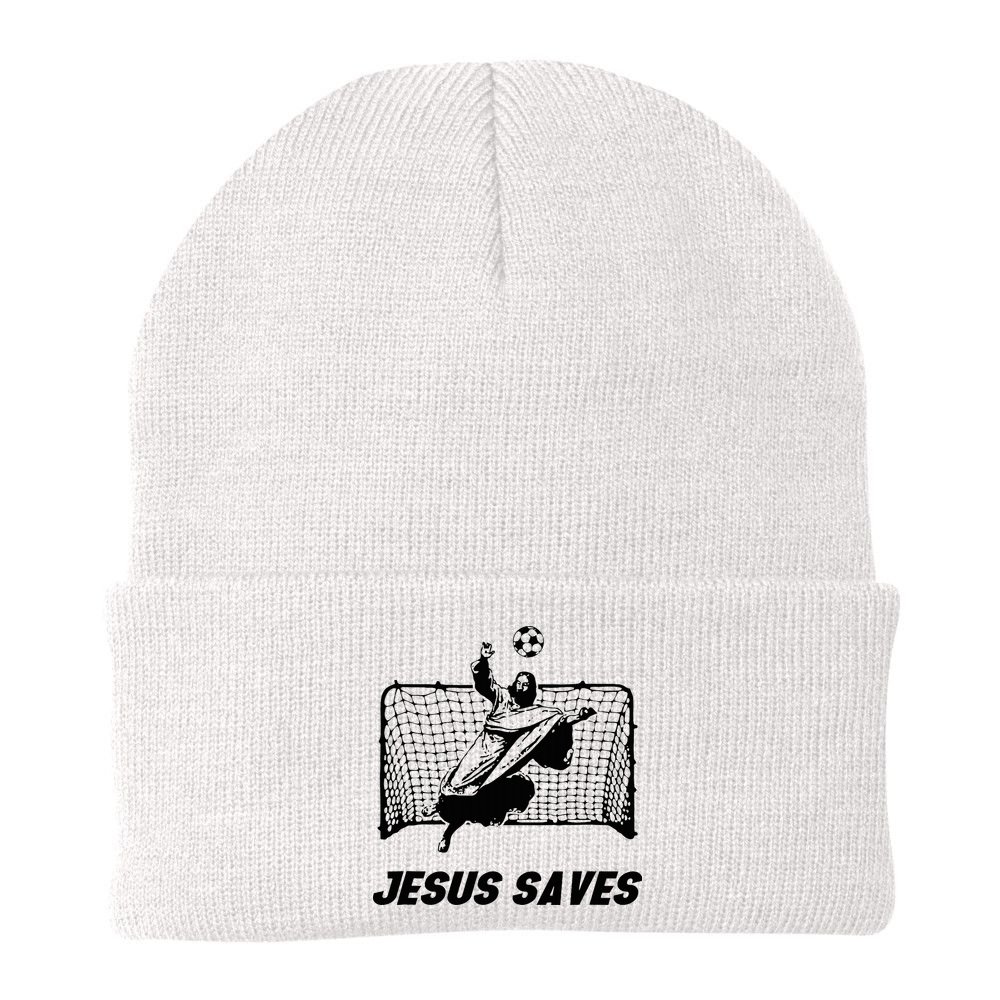 Jesus Saves Jesus Saved Soccer Goal Goalie Beanie