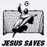 Jesus Saves Jesus Saved Soccer Goal Goalie Women's V-Neck T-Shirt