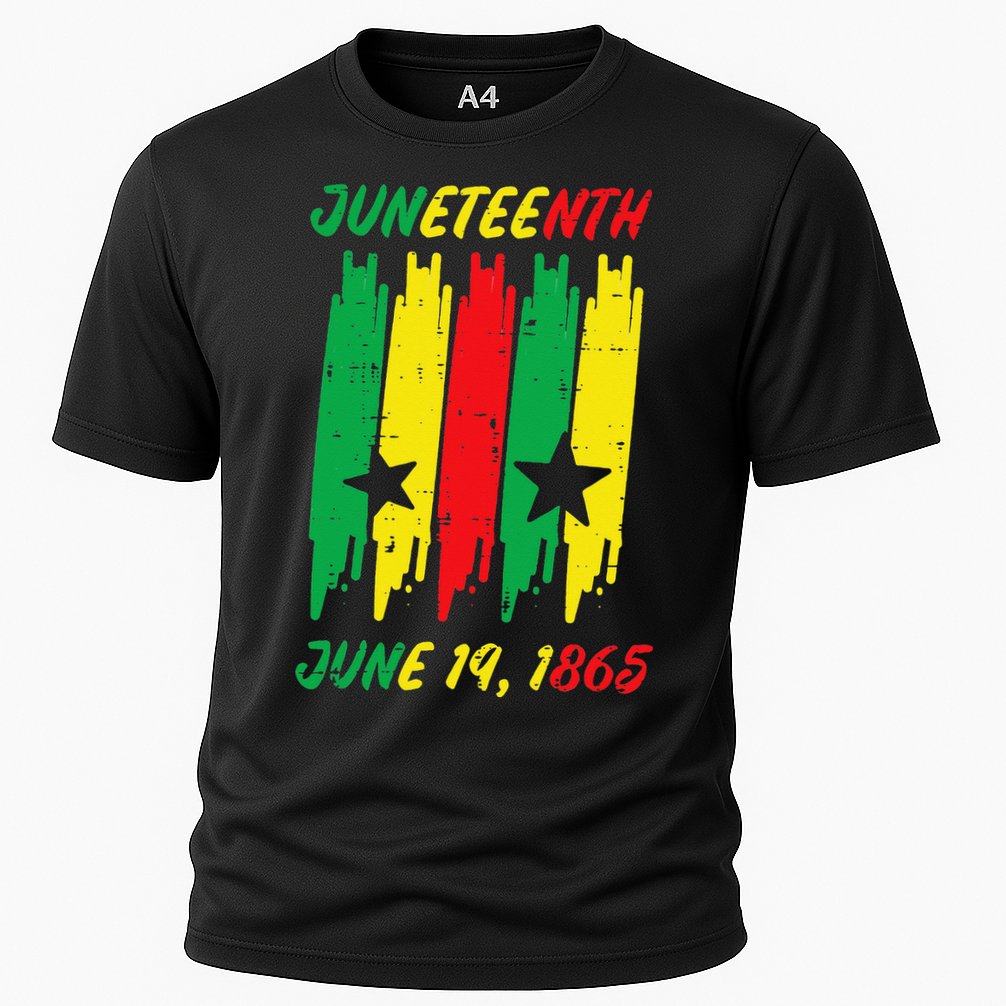 Juneteenth Stripes June 19 1865 Africa Colors Cooling Performance Crew T-Shirt