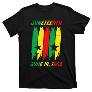 Juneteenth Stripes June 19 1865 Africa Colors T-Shirt