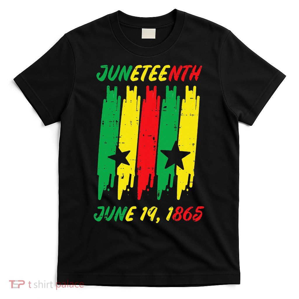 Juneteenth Stripes June 19 1865 Africa Colors T-Shirt