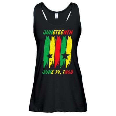 Juneteenth Stripes June 19 1865 Africa Colors Ladies Essential Flowy Tank