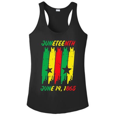 Juneteenth Stripes June 19 1865 Africa Colors Ladies PosiCharge Competitor Racerback Tank