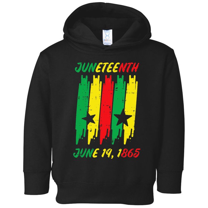 Juneteenth Stripes June 19 1865 Africa Colors Toddler Hoodie