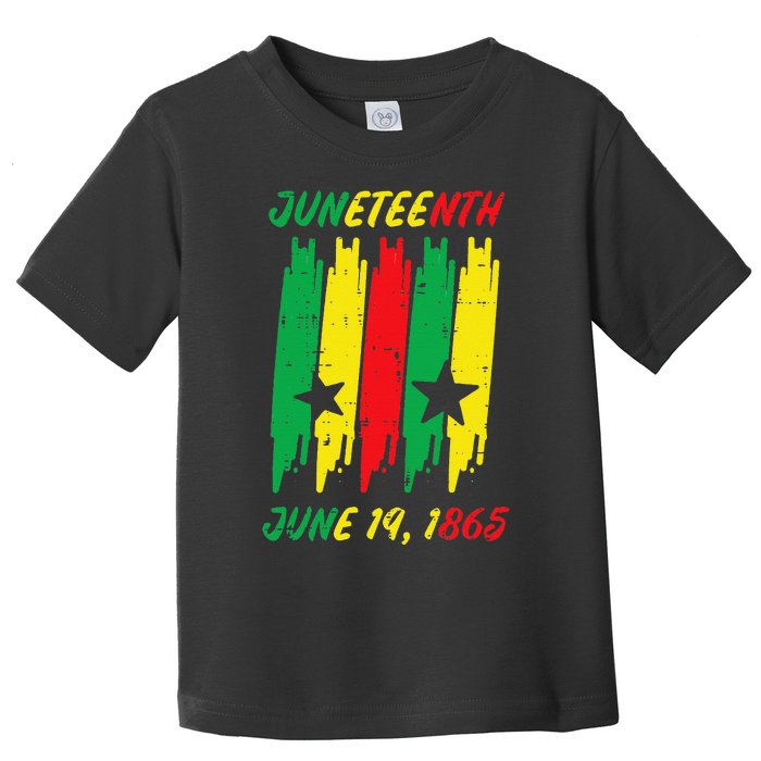 Juneteenth Stripes June 19 1865 Africa Colors Toddler T-Shirt