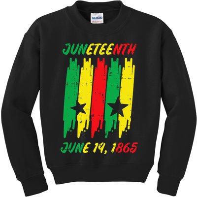 Juneteenth Stripes June 19 1865 Africa Colors Kids Sweatshirt