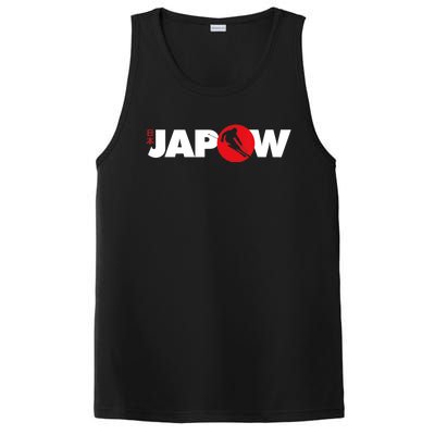 Japan Ski Japow Powder Skiing Japanese Flag PosiCharge Competitor Tank