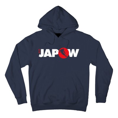 Japan Ski Japow Powder Skiing Japanese Flag Hoodie