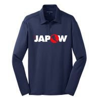 Japan Ski Japow Powder Skiing Japanese Flag Silk Touch Performance Long Sleeve Polo