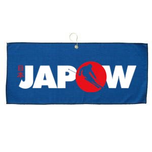 Japan Ski Japow Powder Skiing Japanese Flag Large Microfiber Waffle Golf Towel